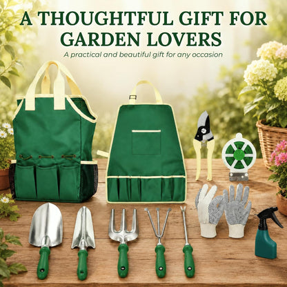 11-Piece Gardening Tool Set – Garden Kit with Tote Bag, Apron & Accessories, Perfect Gardening Gifts for Women, Moms, and Beginners