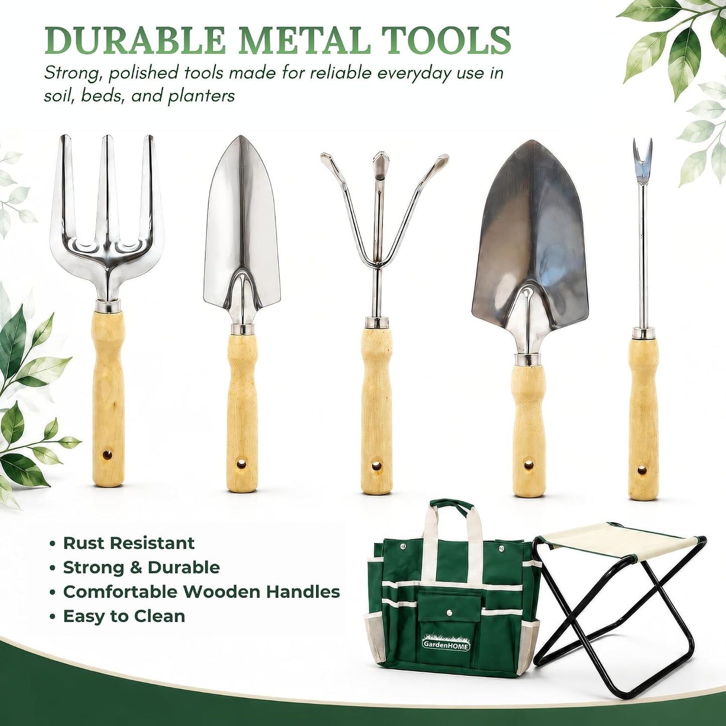 11-Piece Gardening Tool Set – Garden Kit with Tote Bag, Apron & Accessories, Perfect Gardening Gifts for Women, Moms, and Beginners
