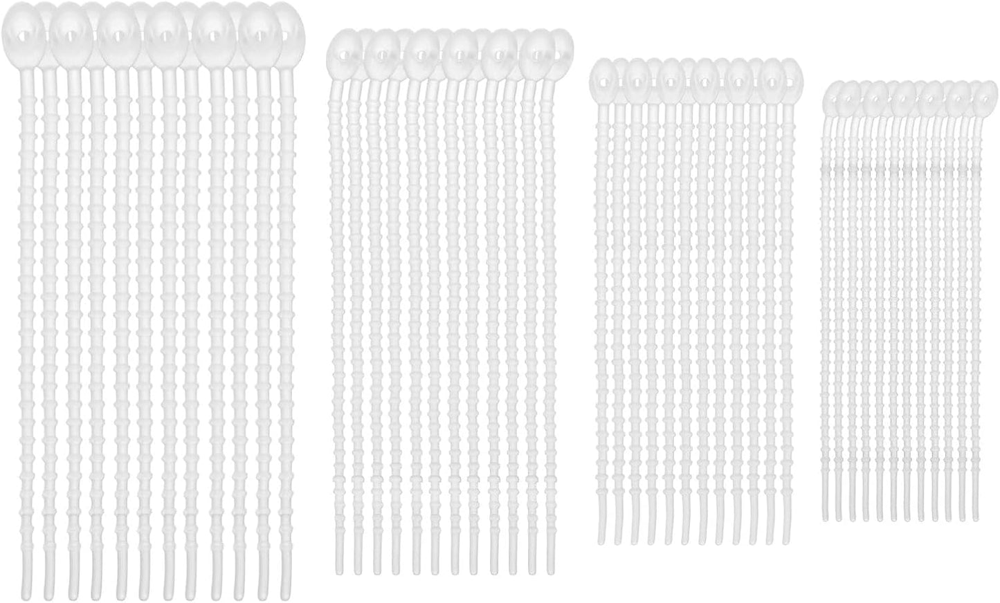 24-Pack Adjustable Plant Ties, 4.7/5.9/6.7/8.2 Inch Silicone Flexible Multi-Function Garden Twist Tie for Crafts/Gift Wrapping/Gardening Plants, Reusable Support Twine [Black]