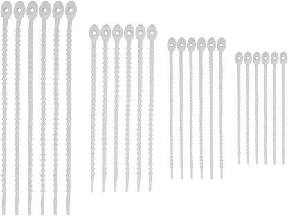 24-Pack Adjustable Plant Ties, 4.7/5.9/6.7/8.2 Inch Silicone Flexible Multi-Function Garden Twist Tie for Crafts/Gift Wrapping/Gardening Plants, Reusable Support Twine [Black]