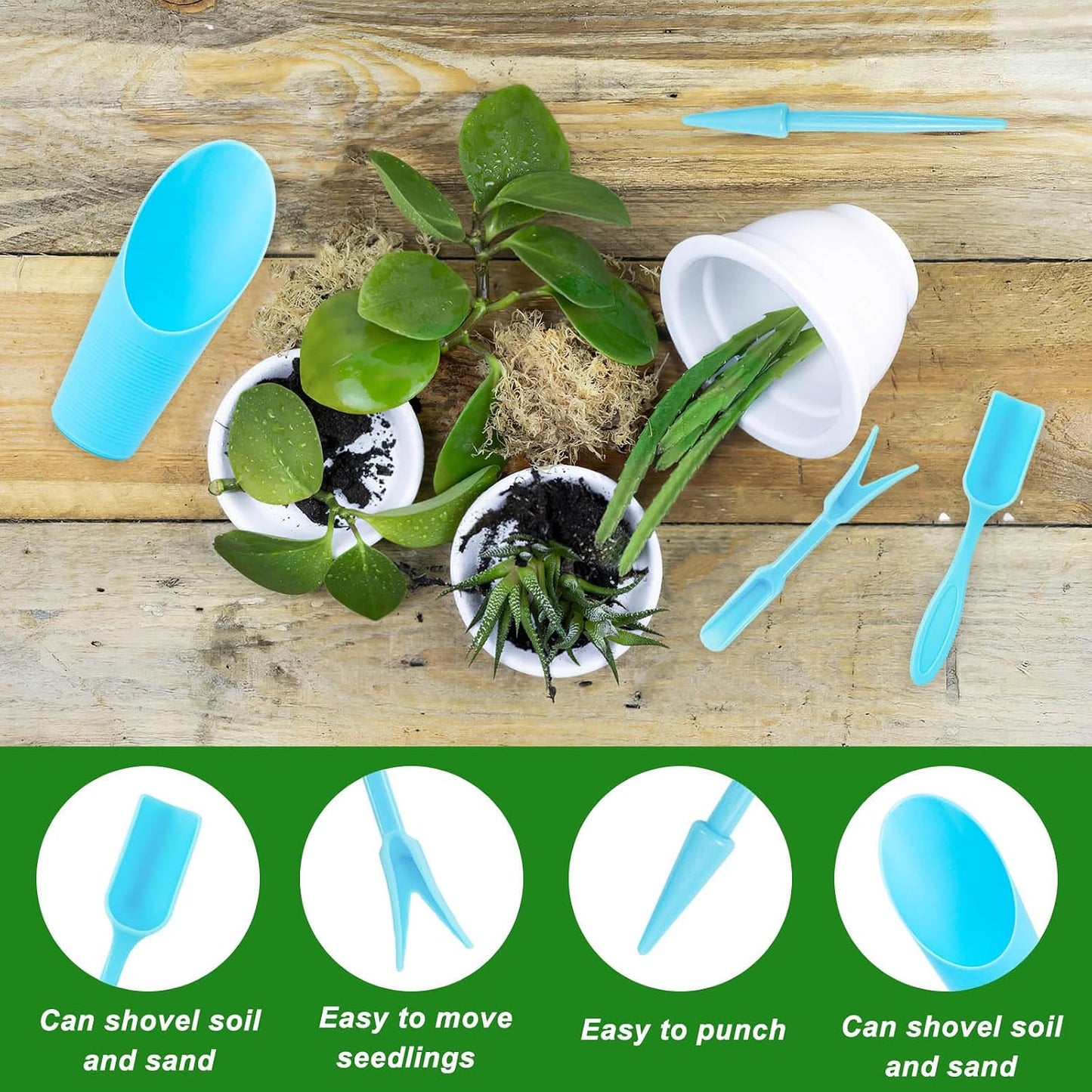 12PCS Plastic Soil Scoop for Indoor Plants, Succulent Garden Tool