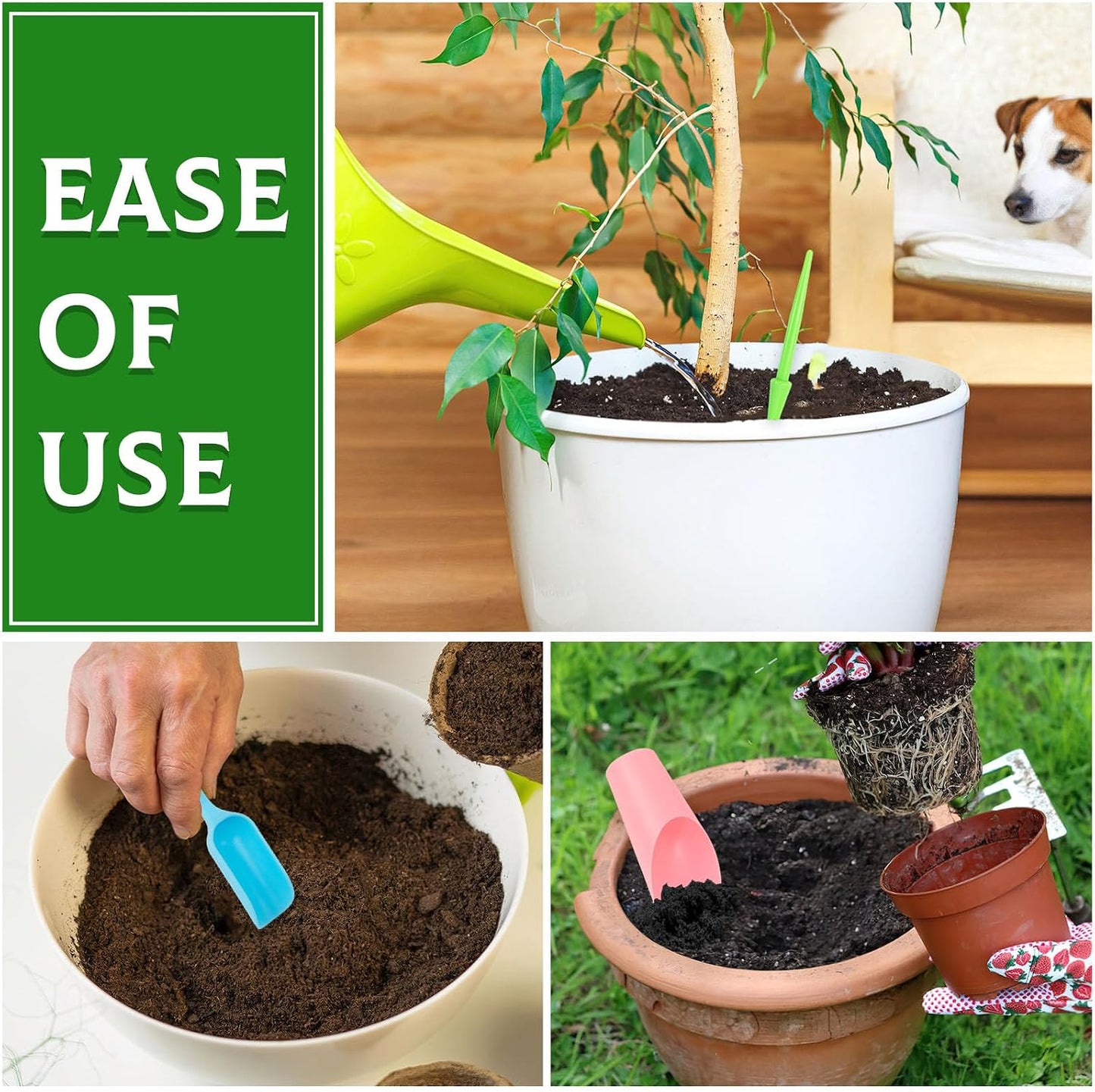 12PCS Plastic Soil Scoop for Indoor Plants, Succulent Garden Tool