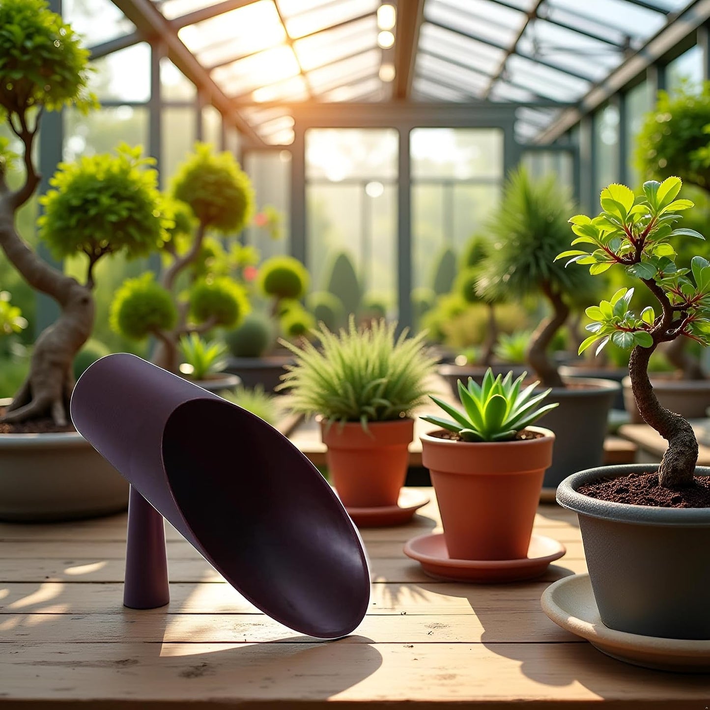 Coffee Color Bonsai Soil Scoops, Plastic Garden Soil Scoops,Garden Potted Plant Succulent Planting Tool Garden Gifts Garden Tool