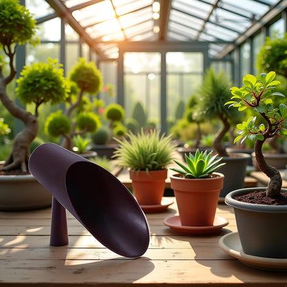 Coffee Color Bonsai Soil Scoops, Plastic Garden Soil Scoops,Garden Potted Plant Succulent Planting Tool Garden Gifts Garden Tool