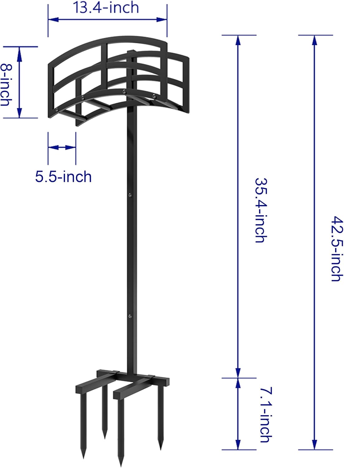 Freestanding Garden Hose Holder Hanger, Heavy Duty Metal Water Hose Holder Storage Stand Rack, Holds 150ft Hose for Outside Patio Lawn and Yard, Black