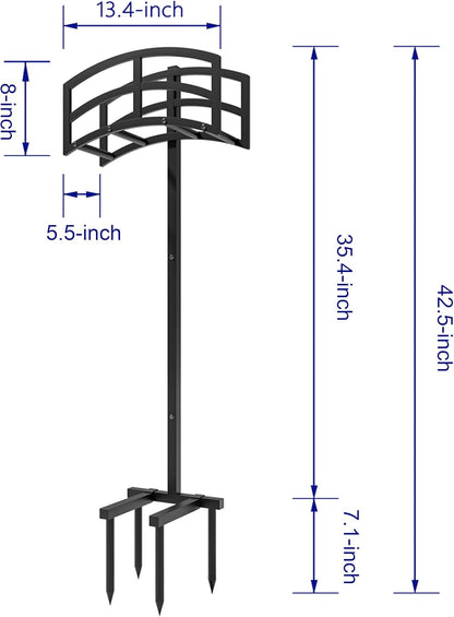 Freestanding Garden Hose Holder Hanger, Heavy Duty Metal Water Hose Holder Storage Stand Rack, Holds 150ft Hose for Outside Patio Lawn and Yard, Black