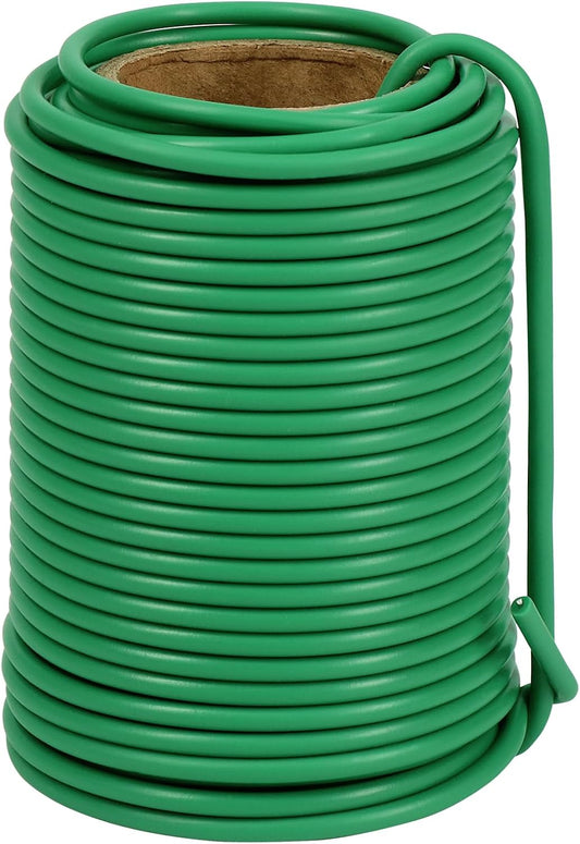 66ft 3.5mm Garden Wire Rubber Coated Green Ties for Plants
