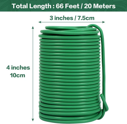 66ft 3.5mm Garden Wire Rubber Coated Green Ties for Plants