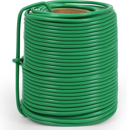 66ft 3.5mm Garden Wire Rubber Coated Green Ties for Plants