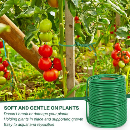 66ft 3.5mm Garden Wire Rubber Coated Green Ties for Plants