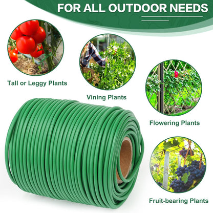 66ft 3.5mm Garden Wire Rubber Coated Green Ties for Plants