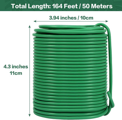 66ft 3.5mm Garden Wire Rubber Coated Green Ties for Plants