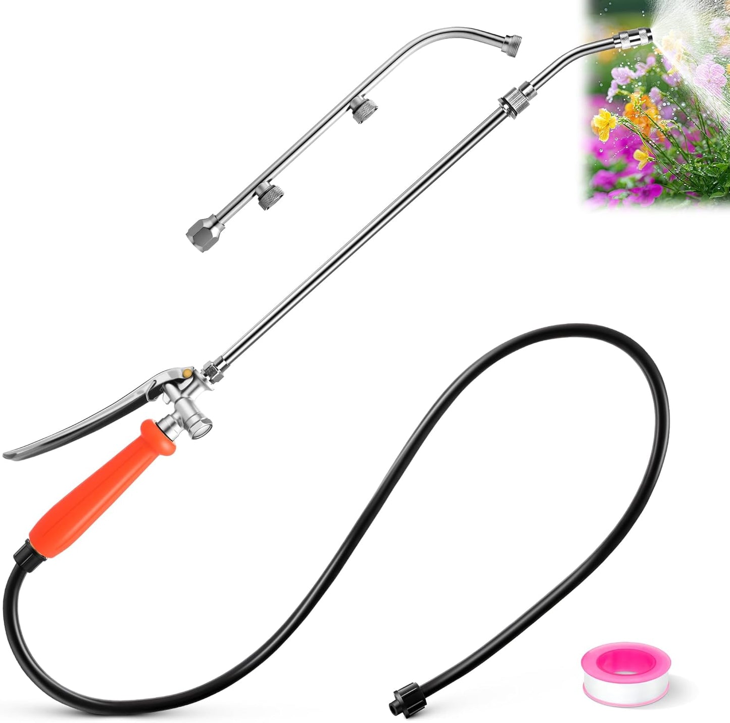Enhon All Metal Pump Sprayer Wand with 3 Hole Nozzle & Adjustable Nozzle