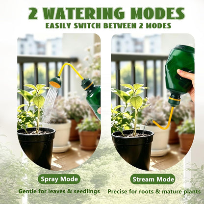 450ML Small Watering Can, 2 in 1 Spray Head for Indoor Plants, Green