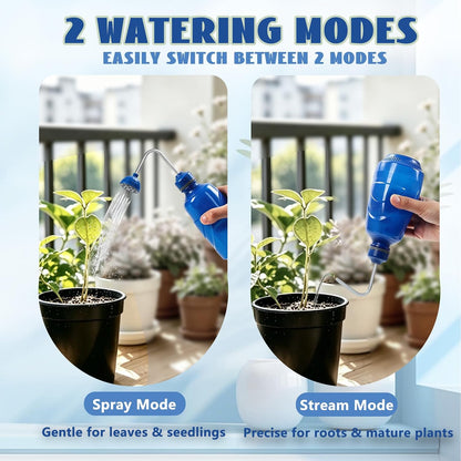450ML Small Watering Can, 2 in 1 Spray Head for Indoor Plants, Green