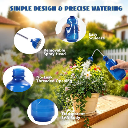 450ML Small Watering Can, 2 in 1 Spray Head for Indoor Plants, Green