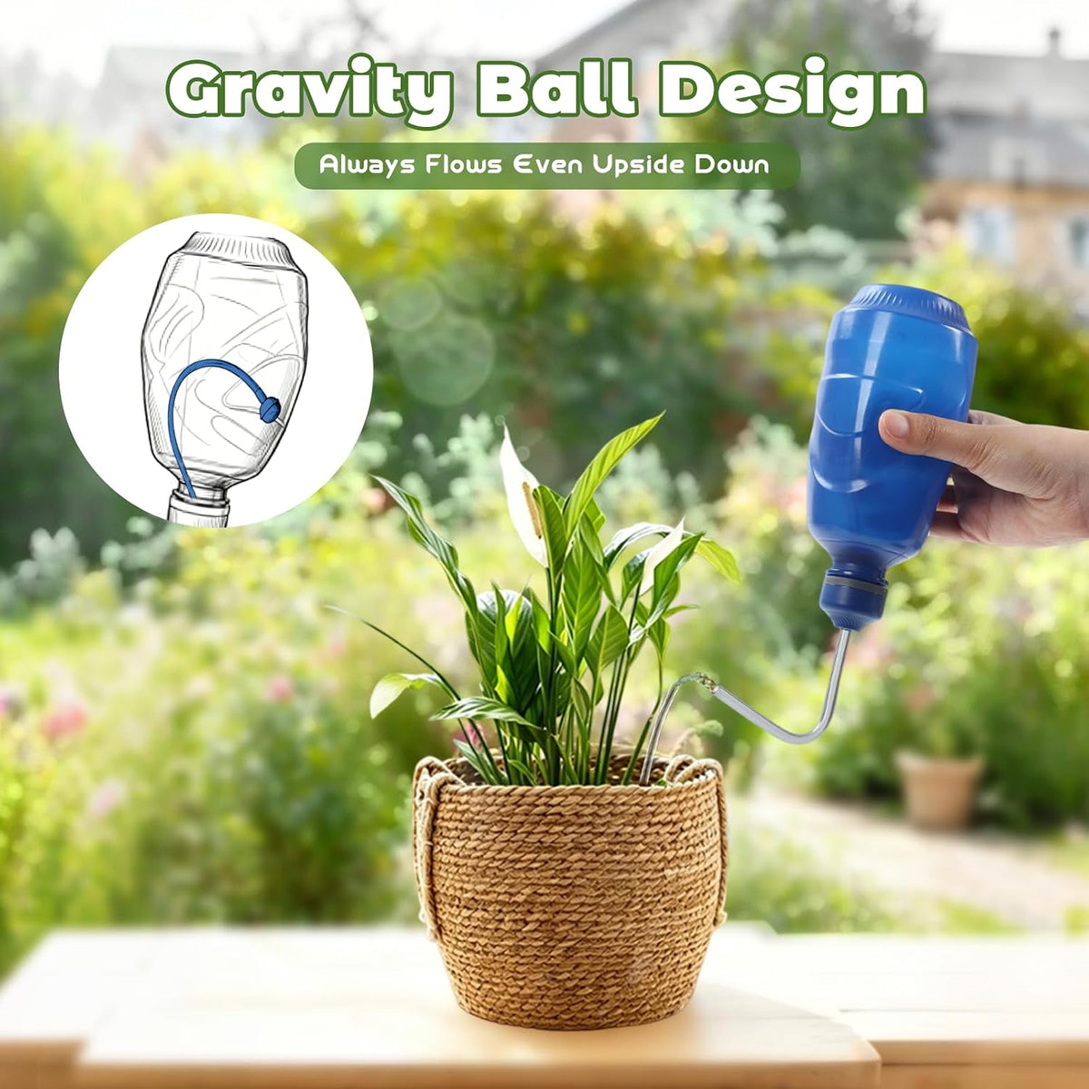 450ML Small Watering Can, 2 in 1 Spray Head for Indoor Plants, Green