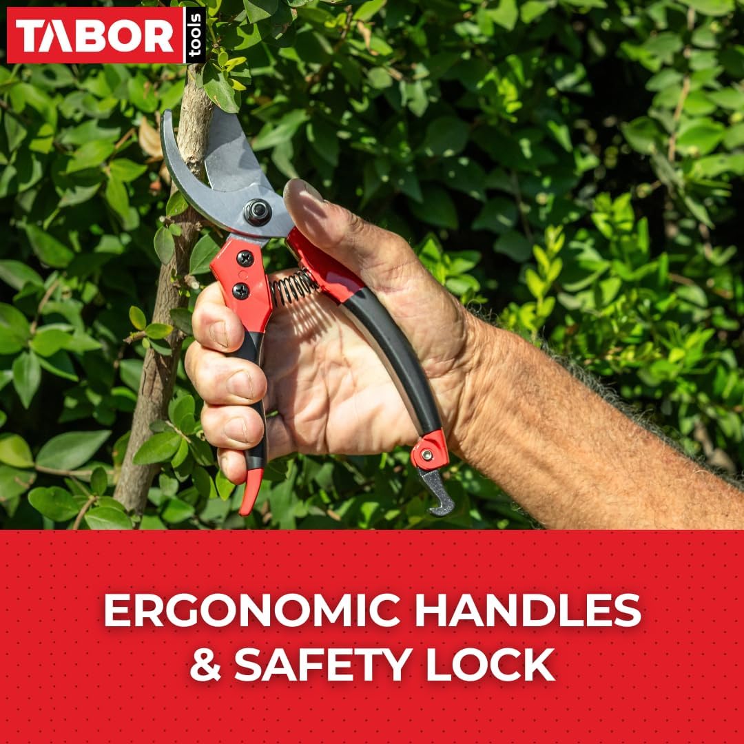 S821A Bypass Pruning Shears for Small to Medium Hands, Chrome Plated Blades with 3/4 Inch Cut Capacity, Professional Hand Pruner, Garden Secateurs & Clippers with Safety Lock