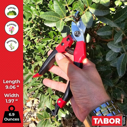 S821A Bypass Pruning Shears for Small to Medium Hands, Chrome Plated Blades with 3/4 Inch Cut Capacity, Professional Hand Pruner, Garden Secateurs & Clippers with Safety Lock