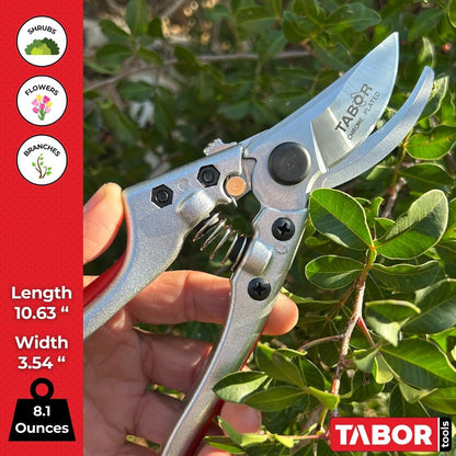 S821A Bypass Pruning Shears for Small to Medium Hands, Chrome Plated Blades with 3/4 Inch Cut Capacity, Professional Hand Pruner, Garden Secateurs & Clippers with Safety Lock