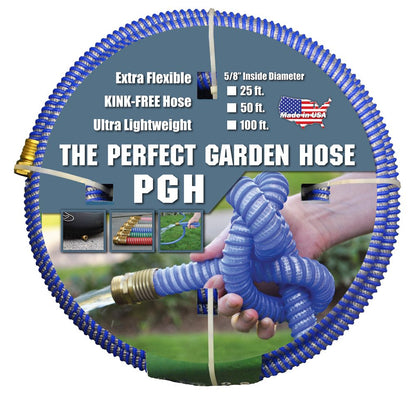 Tuff-Guard - 001-0106-1200 The Perfect Garden Hose, Kink Proof Garden Hose Assembly, Blue, 5/8" Male x Female GHT Connection, 5/8" ID, 100 Foot Length