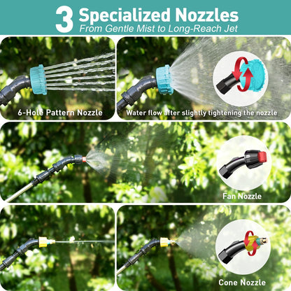 Battery Powered Garden Sprayer 1.8 Gallon, Lightweight Electric Weed Sprayer with Telescopic Wand & Adjustable Nozzles, Portable Yard Sprayer for Plant Watering, Lawn Care, Fertilizing (1.8gal)