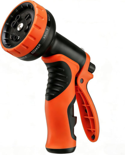 Garden Hose Nozzle with 10 Spray Patterns – Hose Sprayer Nozzle for Car Washing, Pet Bathing & Lawn Care with Lock Feature & Comfort Grip – Fits All 3/4" Standard Hoses Thread