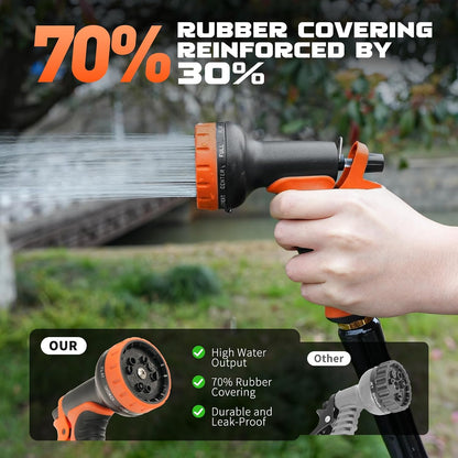 Garden Hose Nozzle with 10 Spray Patterns – Hose Sprayer Nozzle for Car Washing, Pet Bathing & Lawn Care with Lock Feature & Comfort Grip – Fits All 3/4" Standard Hoses Thread