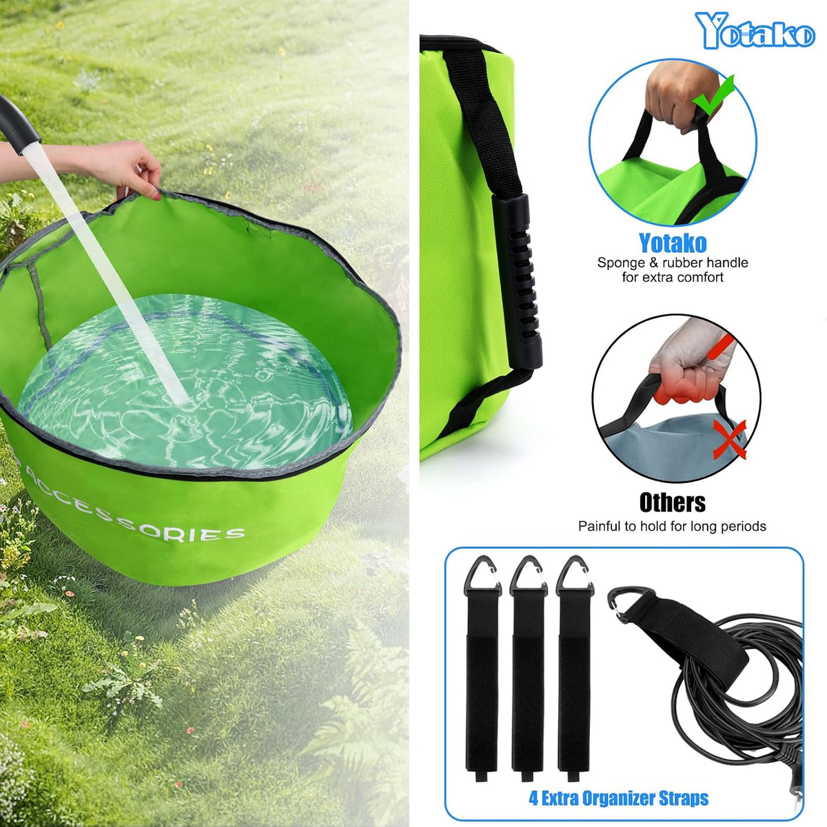 RV Hose Storage Bags 4-Pack - RV Sewer Hose Storage with Straps