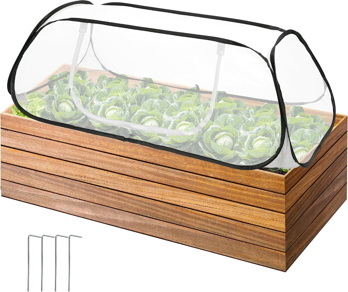 Pop Up Garden Rows Plants Cover, Raised Garden Beds Vegetable Protector