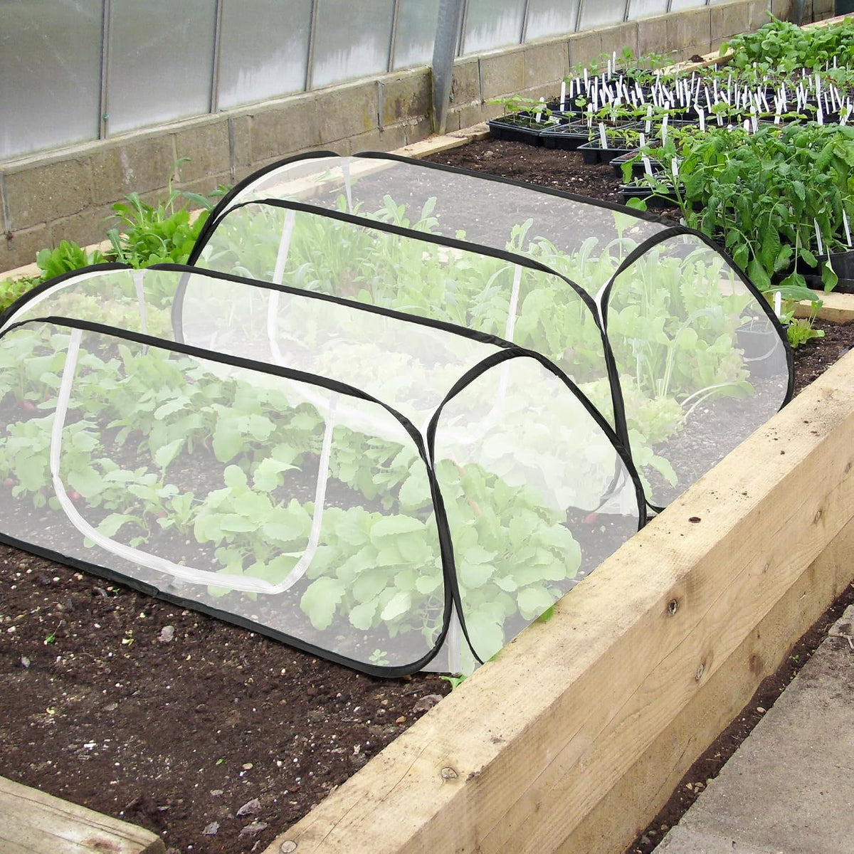 Pop Up Garden Rows Plants Cover, Raised Garden Beds Vegetable Protector