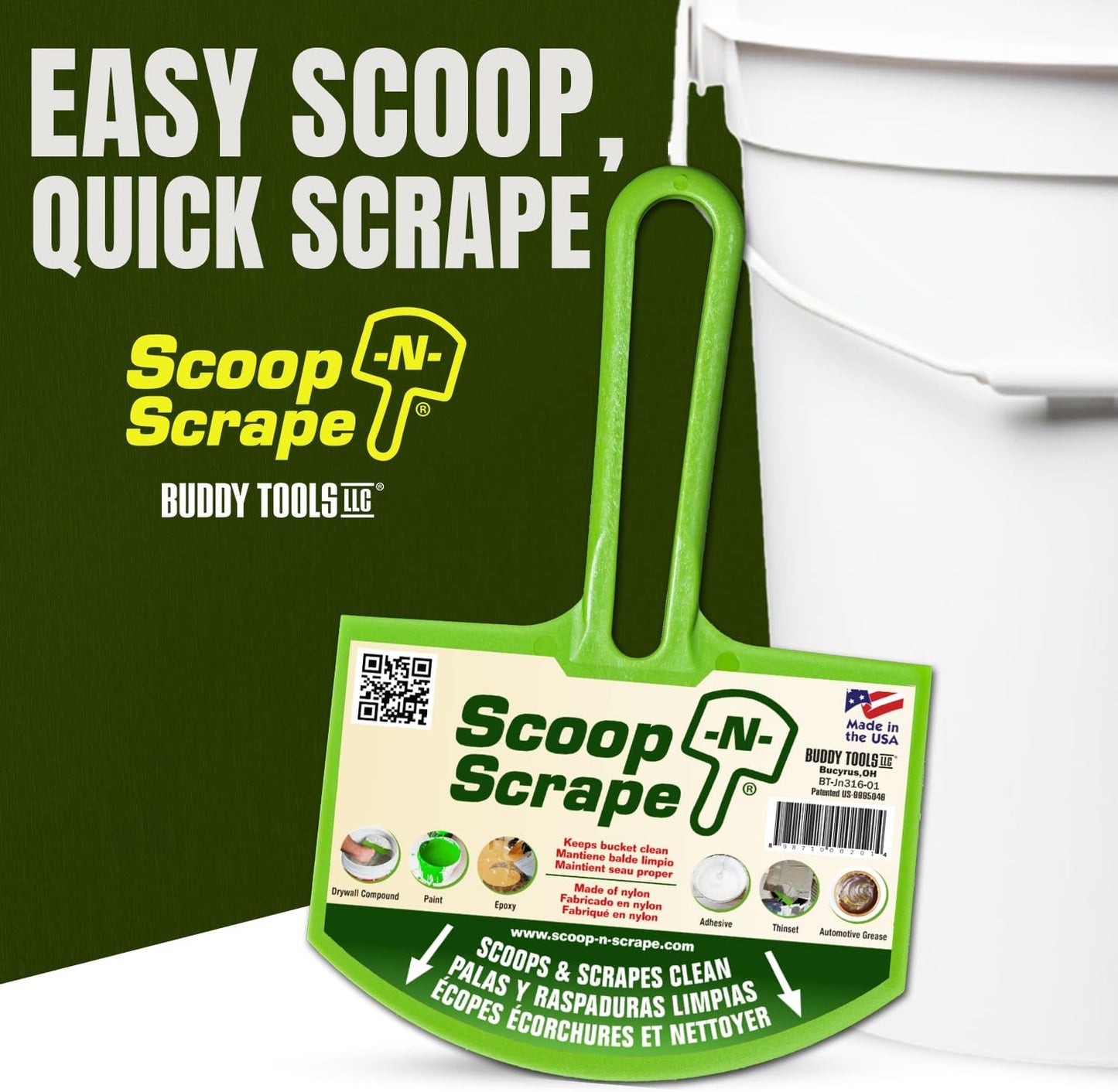 Buddy Tools Scoop-N-Scrape Bucket Scoop