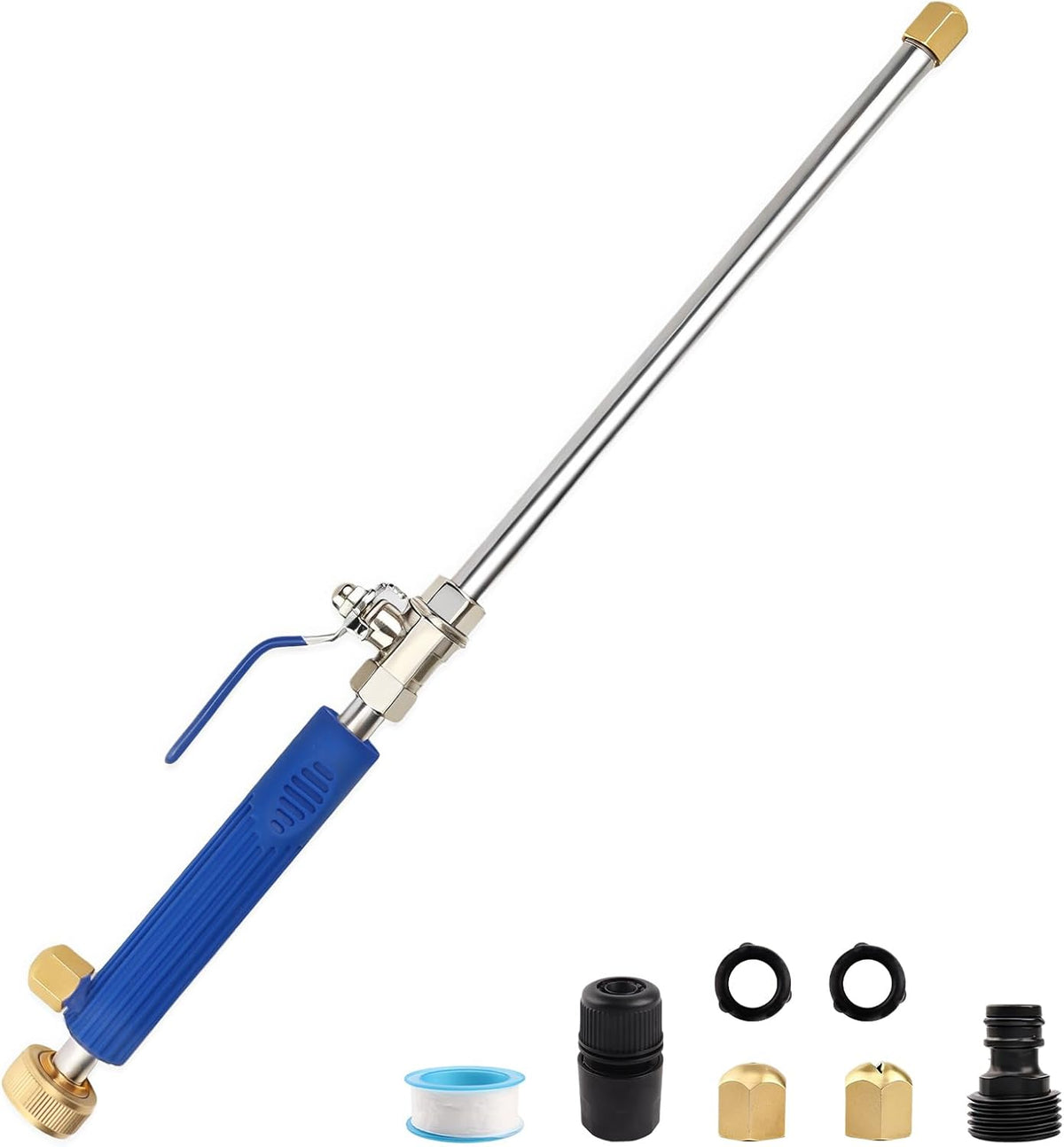 High Pressure Jet Hose Nozzle Attachment Wand, Black