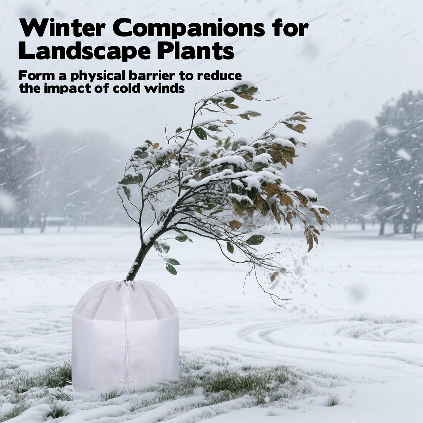 4 Pack Plant Winter Protection Pot with Drawstring and Zipper,17.7" x19.7"Plant Pot Covers,Flower Pot Protection Bag,Plant Covers Freeze Protection for Outdoor Winter Garden Fruit Trees Potted Shrubs