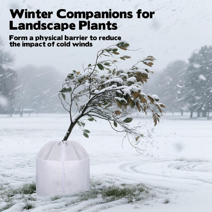 4 Pack Plant Winter Protection Pot with Drawstring and Zipper,17.7" x19.7"Plant Pot Covers,Flower Pot Protection Bag,Plant Covers Freeze Protection for Outdoor Winter Garden Fruit Trees Potted Shrubs