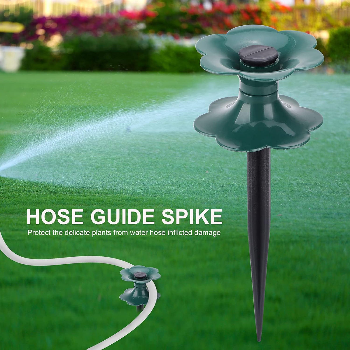 Garden Hose Guide Spikes, 2 Pcs Hose Guide Garden Water Hoses Spike Stakes Long Plastic Spike Plant Saver Tool for Plant Protection Yard Garden