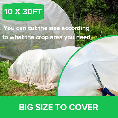 Plant Covers Freeze Protection 10 ft x 30 ft Floating Row Cover 0.95 oz/yd² Frost Blankets for Plants Winter Frost Pests Protection