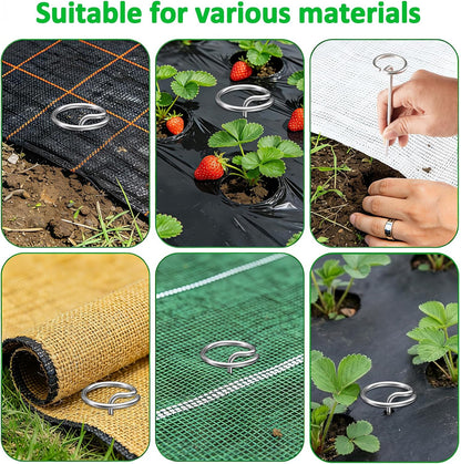 120 Pack 6 Inch 8 Gauge Landscape Staples – G-Shaped Heavy Duty Garden Stakes, 4.0mm Galvanized Ground Anchors, Sharp Beveled Tip for Weed Barrier Fabric, Erosion Control, Artificial Grass & Hard Soil
