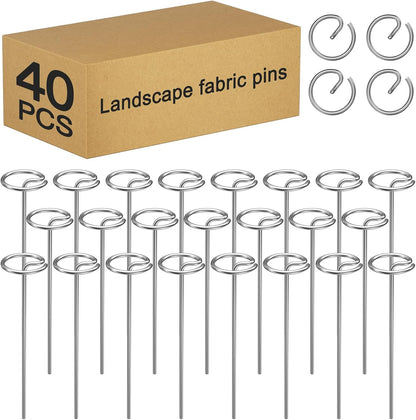 120 Pack 6 Inch 8 Gauge Landscape Staples – G-Shaped Heavy Duty Garden Stakes, 4.0mm Galvanized Ground Anchors, Sharp Beveled Tip for Weed Barrier Fabric, Erosion Control, Artificial Grass & Hard Soil