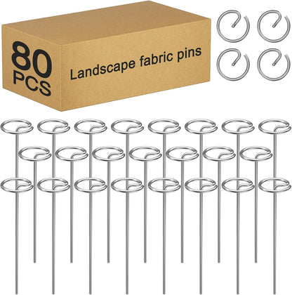 120 Pack 6 Inch 8 Gauge Landscape Staples – G-Shaped Heavy Duty Garden Stakes, 4.0mm Galvanized Ground Anchors, Sharp Beveled Tip for Weed Barrier Fabric, Erosion Control, Artificial Grass & Hard Soil