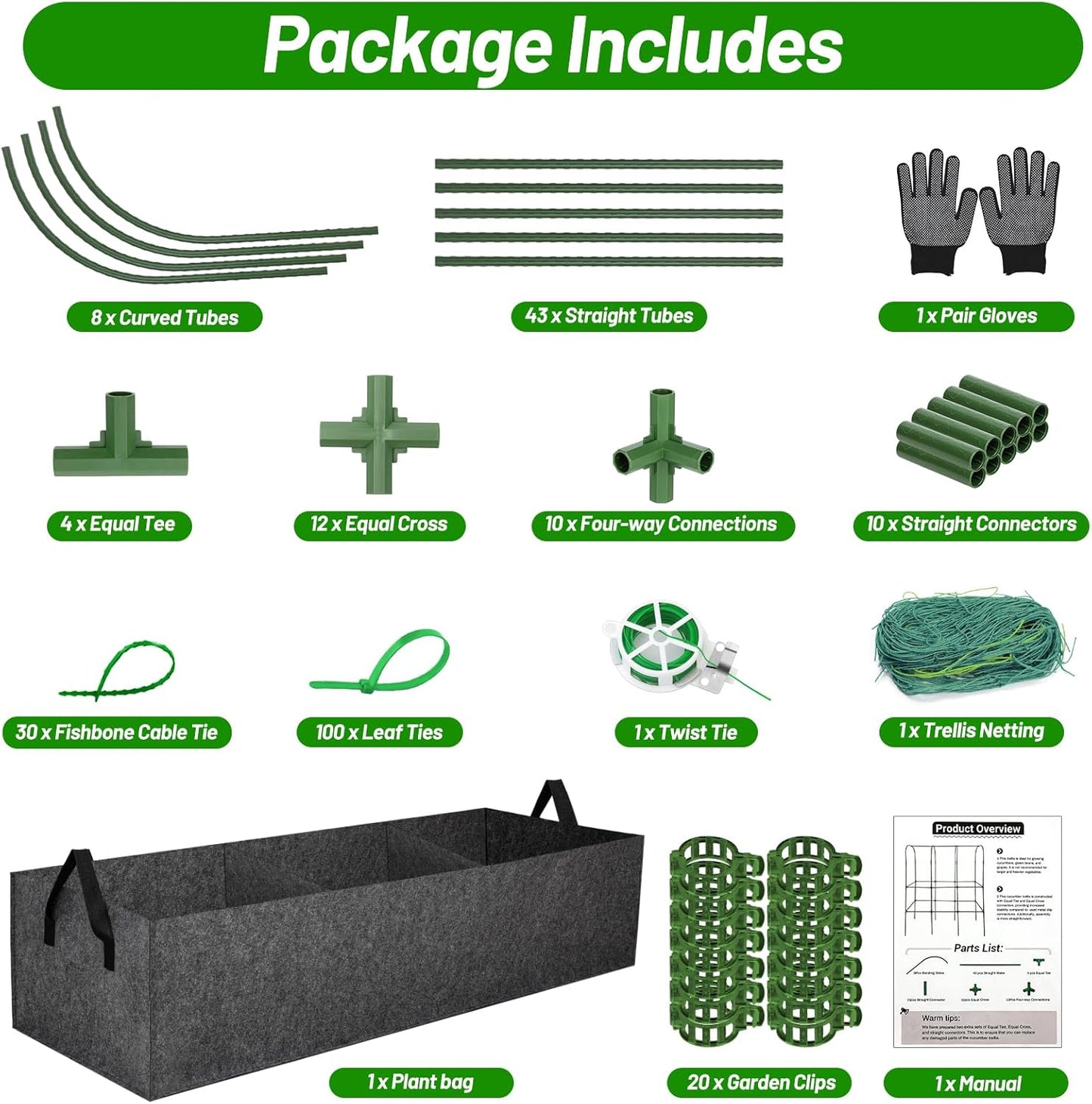 32 x 53 Inch Cucumber Trellis for Climbing Plants Outdoor A-Frame Garden Trellis for Raised Bed Detachable Sturdy Garden Plant Support Trellis for Small Plant Vegetable Flower Grape with Climbing Net
