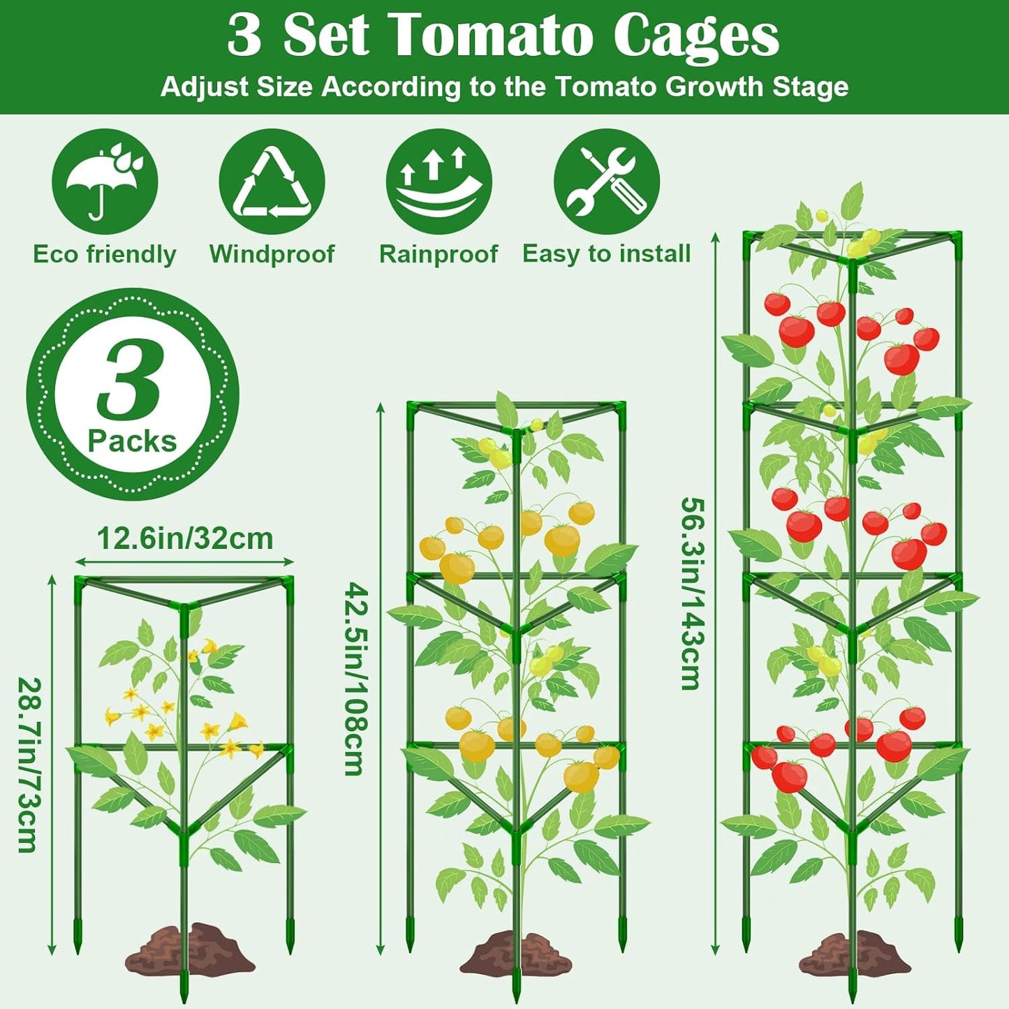 32 x 53 Inch Cucumber Trellis for Climbing Plants Outdoor A-Frame Garden Trellis for Raised Bed Detachable Sturdy Garden Plant Support Trellis for Small Plant Vegetable Flower Grape with Climbing Net