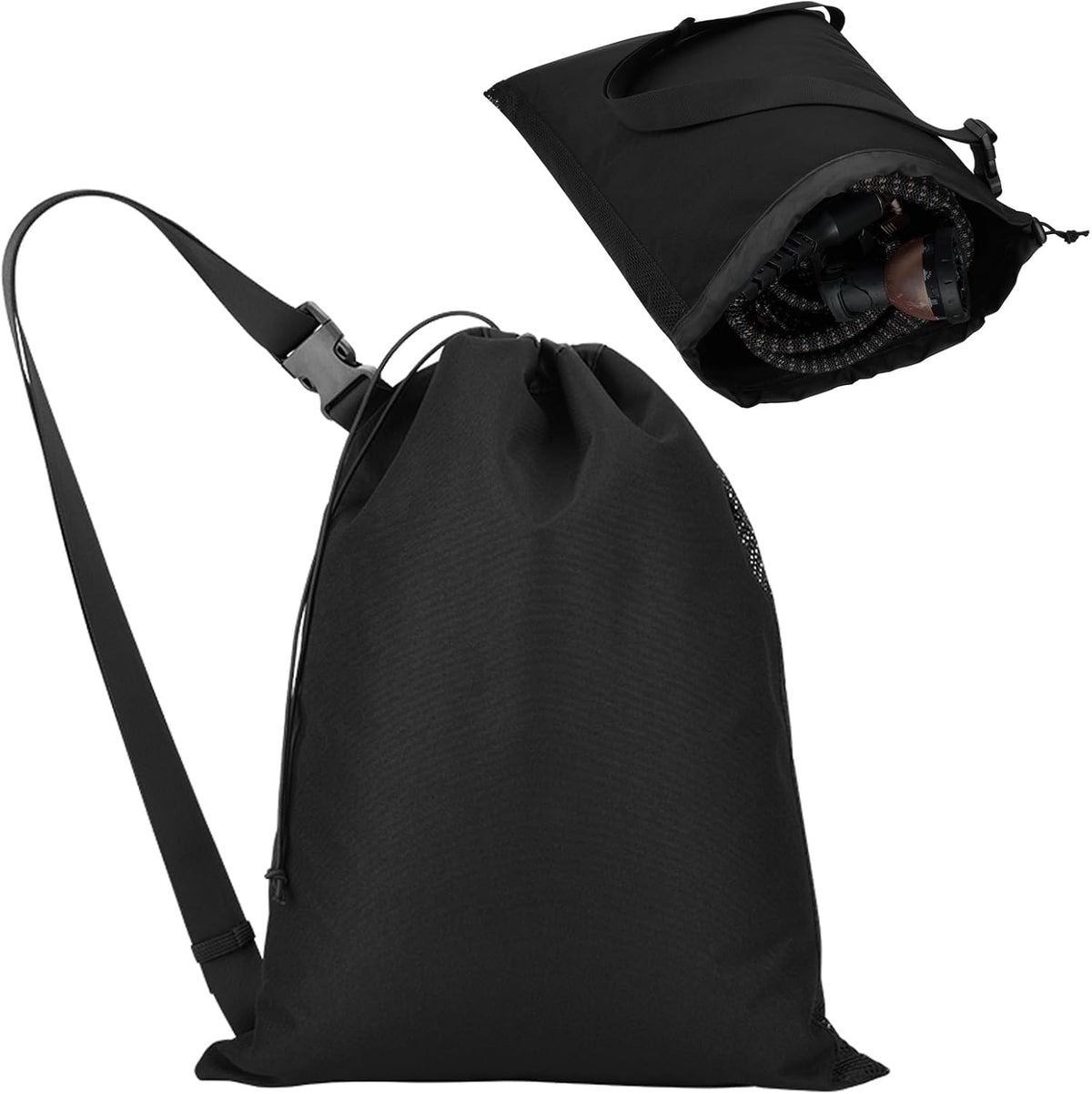 Expandable Garden Hose Storage Bag Heavy Duty Water Hose Organizer Portable Extension Hose Holder Carrying Case with Drawstring Closure, Carry Bag Only (Hose Not Included)