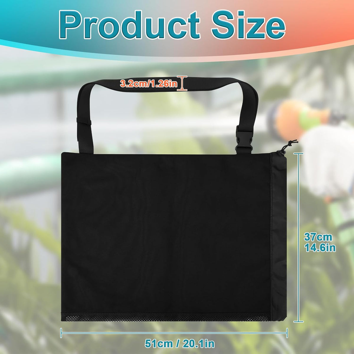 Expandable Garden Hose Storage Bag Heavy Duty Water Hose Organizer Portable Extension Hose Holder Carrying Case with Drawstring Closure, Carry Bag Only (Hose Not Included)