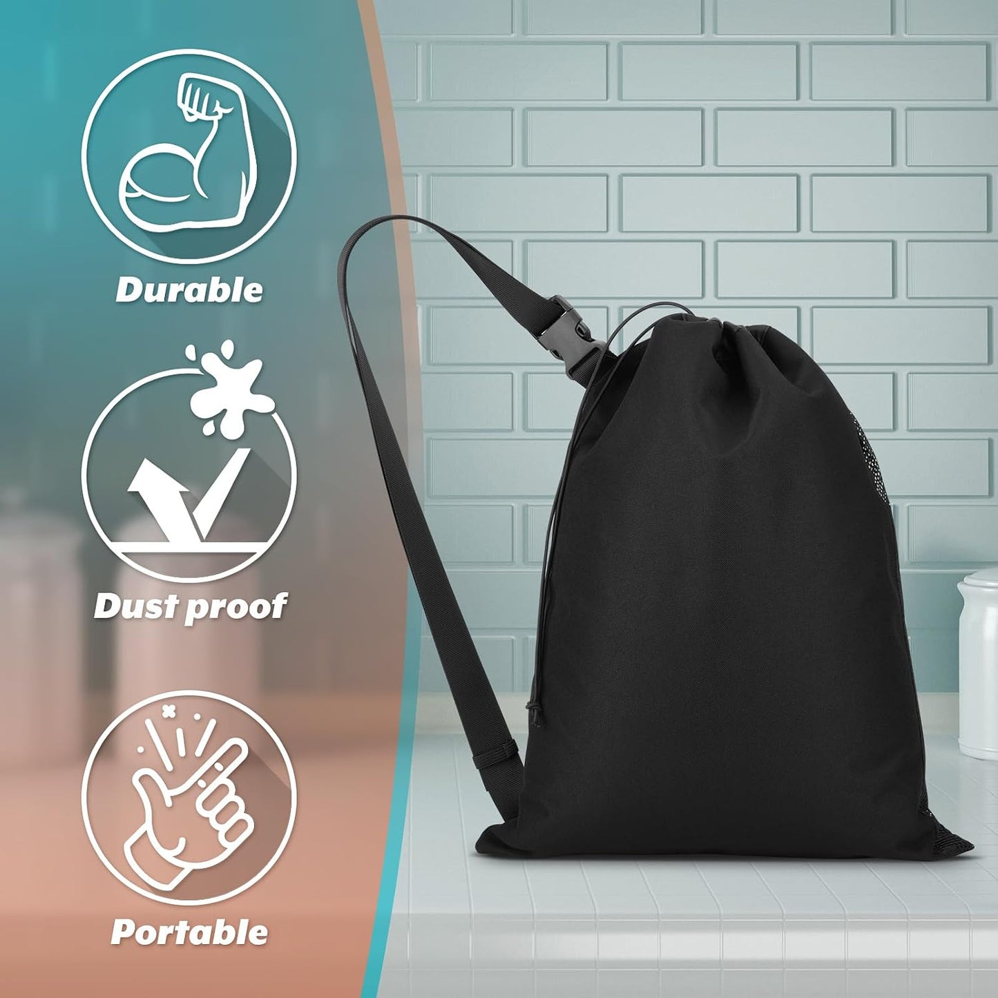 Expandable Garden Hose Storage Bag Heavy Duty Water Hose Organizer Portable Extension Hose Holder Carrying Case with Drawstring Closure, Carry Bag Only (Hose Not Included)
