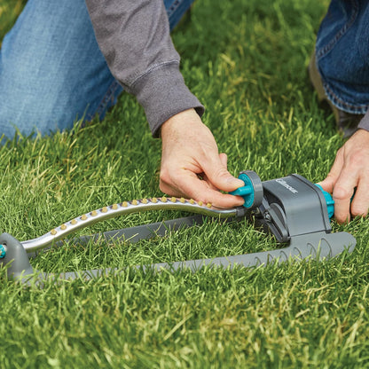 Adjustable Rectangular Lawn Sprinkler, Water Sprinkler for Large Area Coverage, Hose Sprinkler for Lawn and Garden, Gray