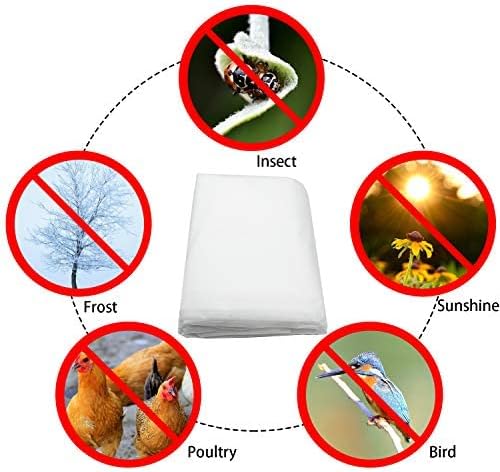 Winter Plant Covers Freeze Protection -Warm Rectangle Plant Protection Cover, Frost Cloth Blanket Protecting Fruit Tree Potted Plants from Freezing Animals Eating (13 x 6.5 Feet)