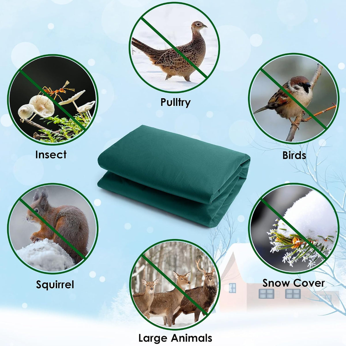 Winter Plant Covers Freeze Protection -Warm Rectangle Plant Protection Cover, Frost Cloth Blanket Protecting Fruit Tree Potted Plants from Freezing Animals Eating (13 x 6.5 Feet)