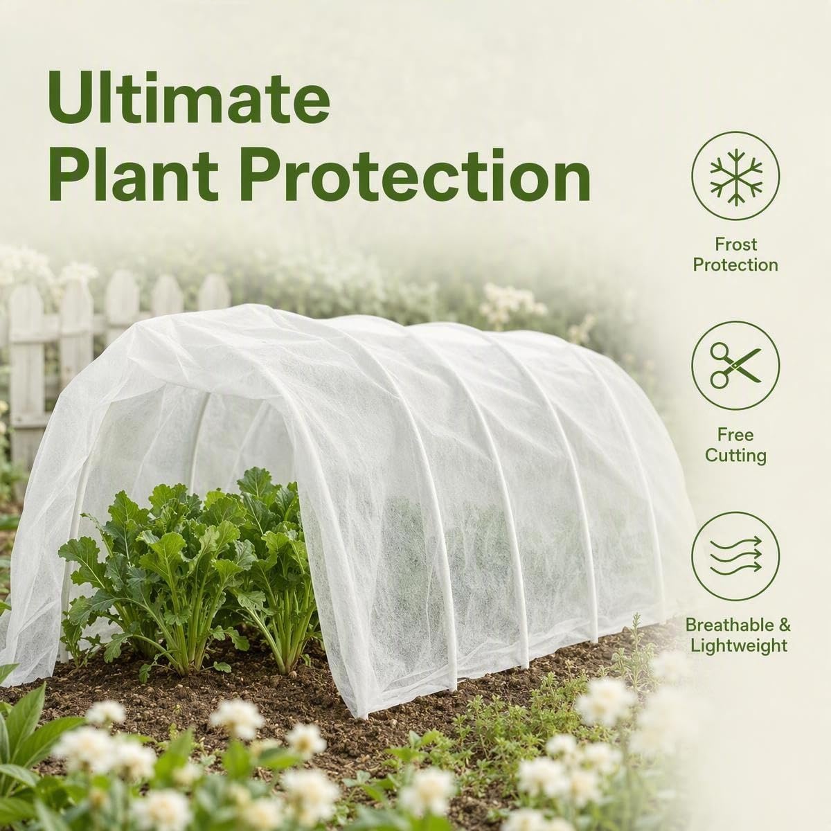 Plant Covers Freeze Protection,10x50FT Frost Cloth Row Covers
