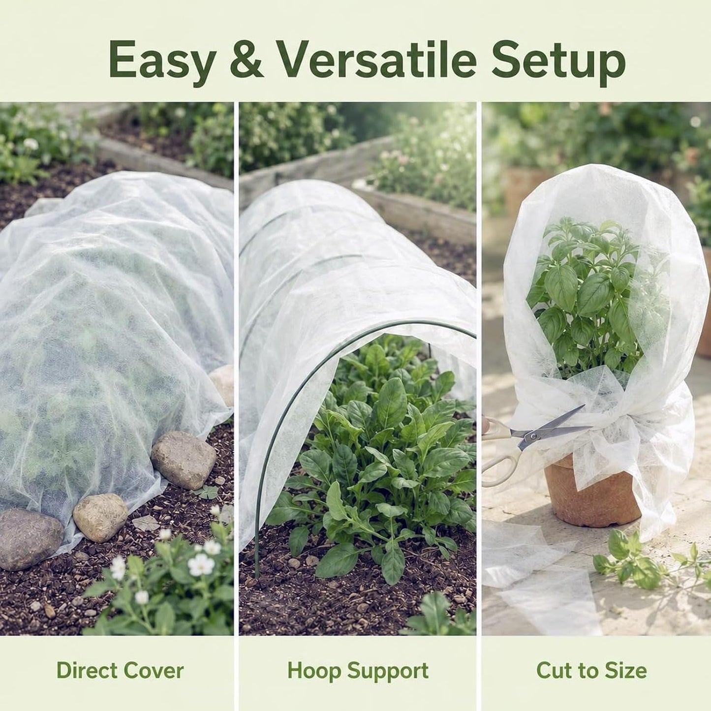 Plant Covers Freeze Protection,10x50FT Frost Cloth Row Covers
